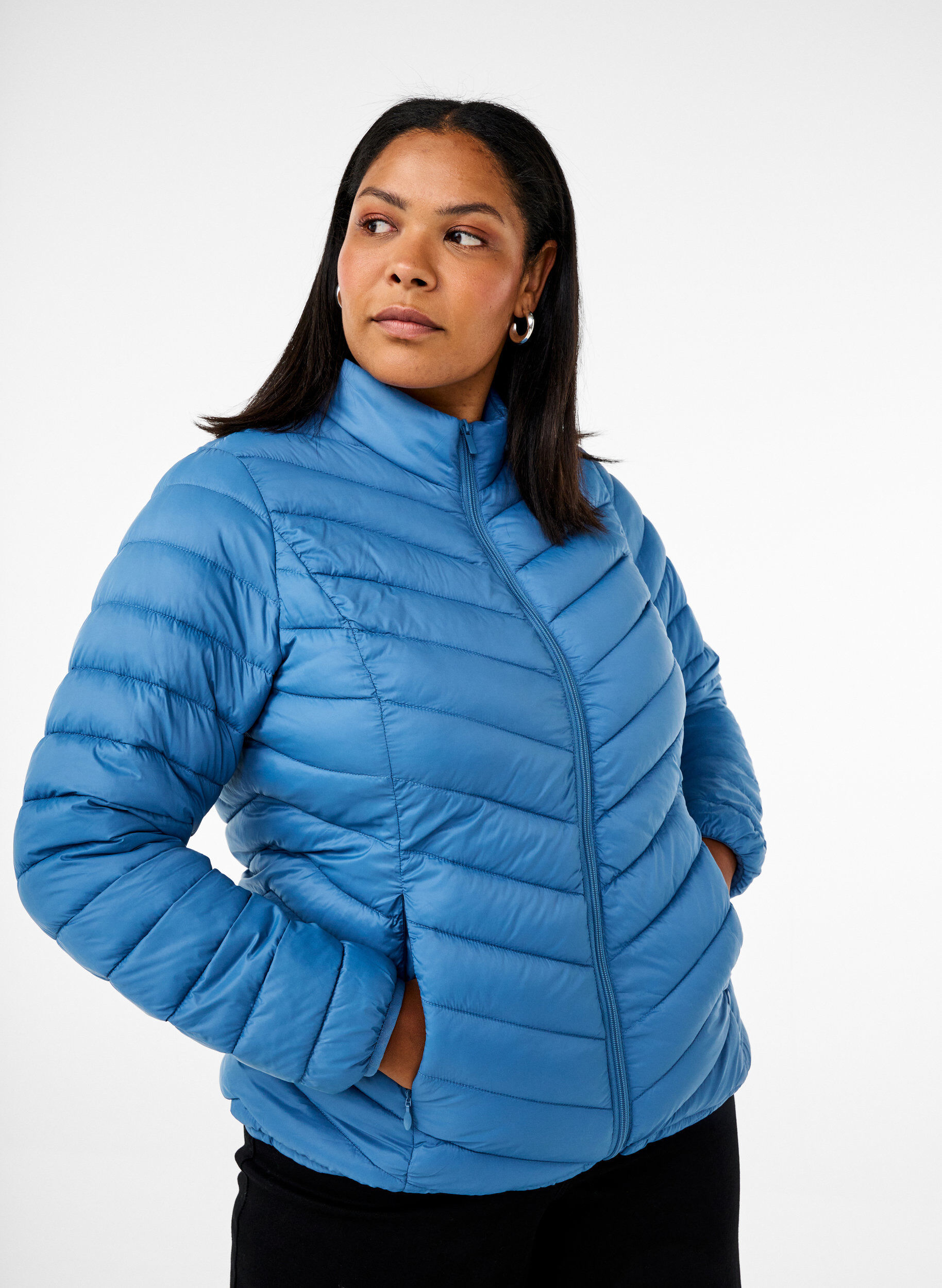ZizziLichtgewicht jas met zakken, Blauw, Model image number 0