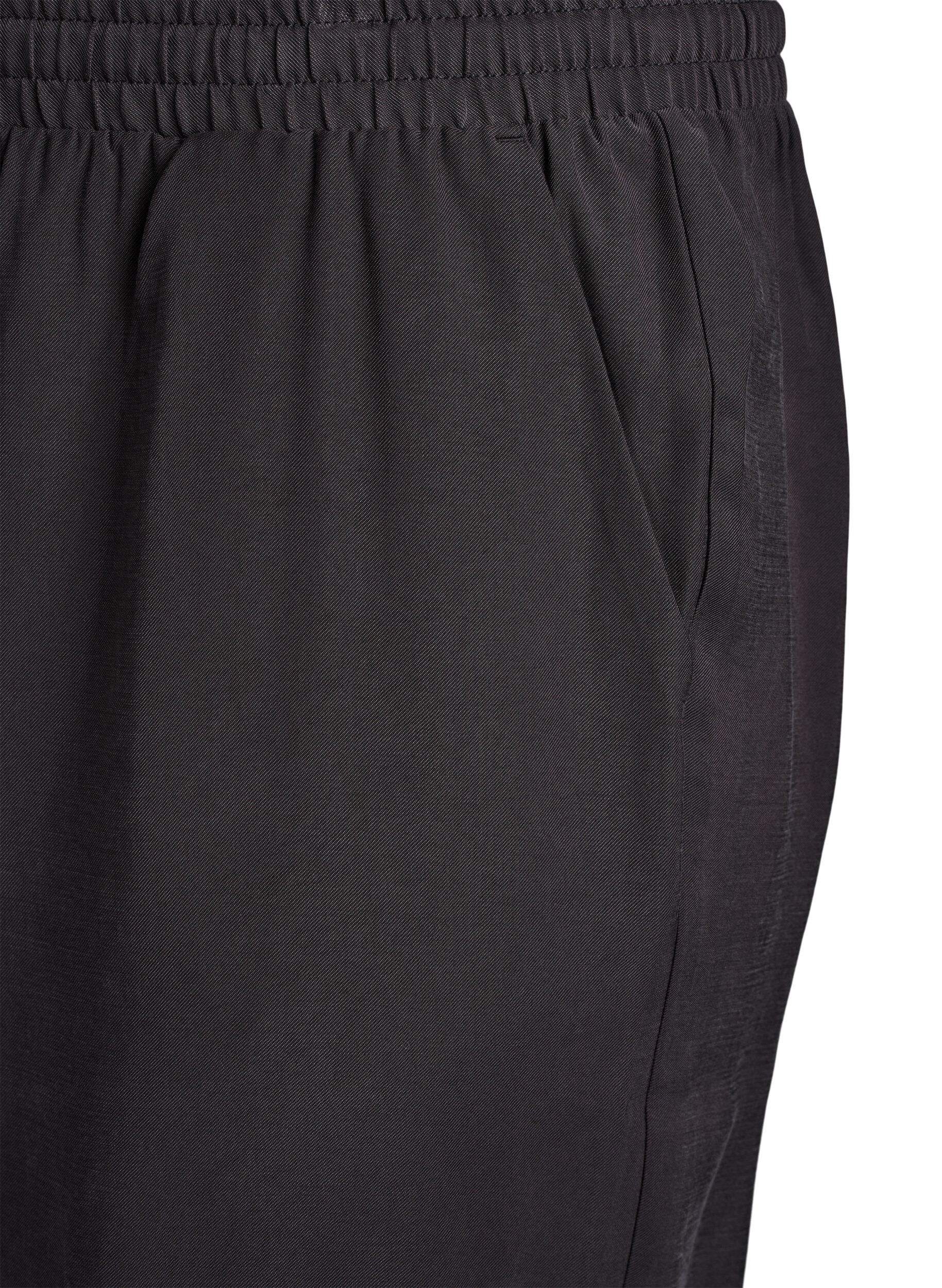 Zizzi Pantalon en viscose avec ceinture &eacute;lastique, Gris anthracite, Packshot image number 2