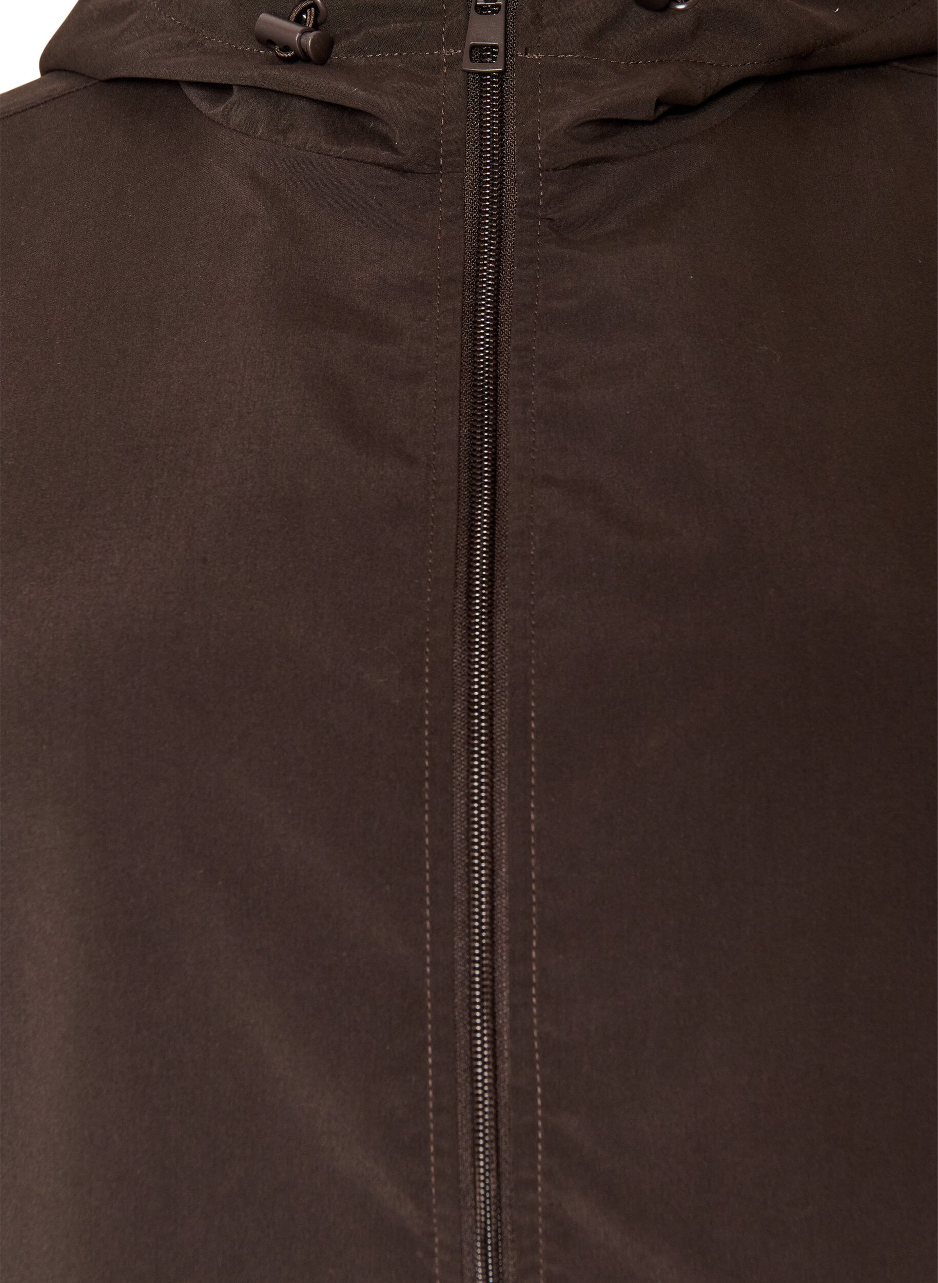 ZizziLichtgewicht jas met een capuchon en ritssluiting, Bruin, Packshot image number 2