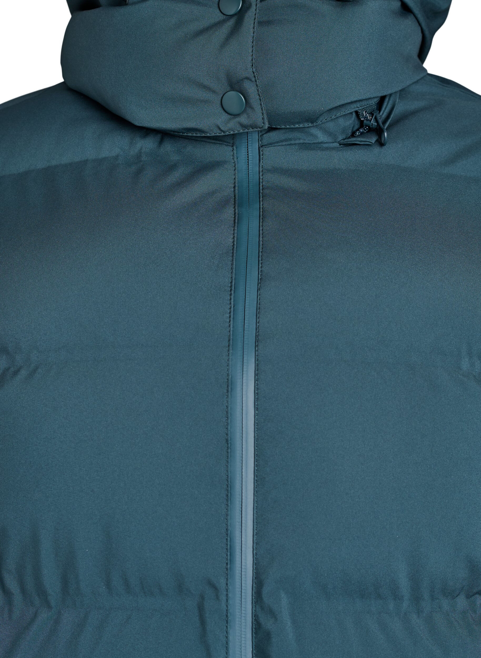 ZizziKorte gewatteerde jas met afneembare capuchon, Groen, Packshot image number 2