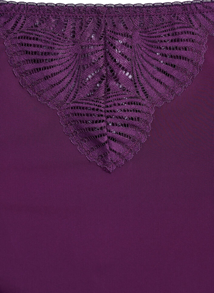 Slipje van microvezels met kanten details, Donker Bordeaux, Packshot image number 2