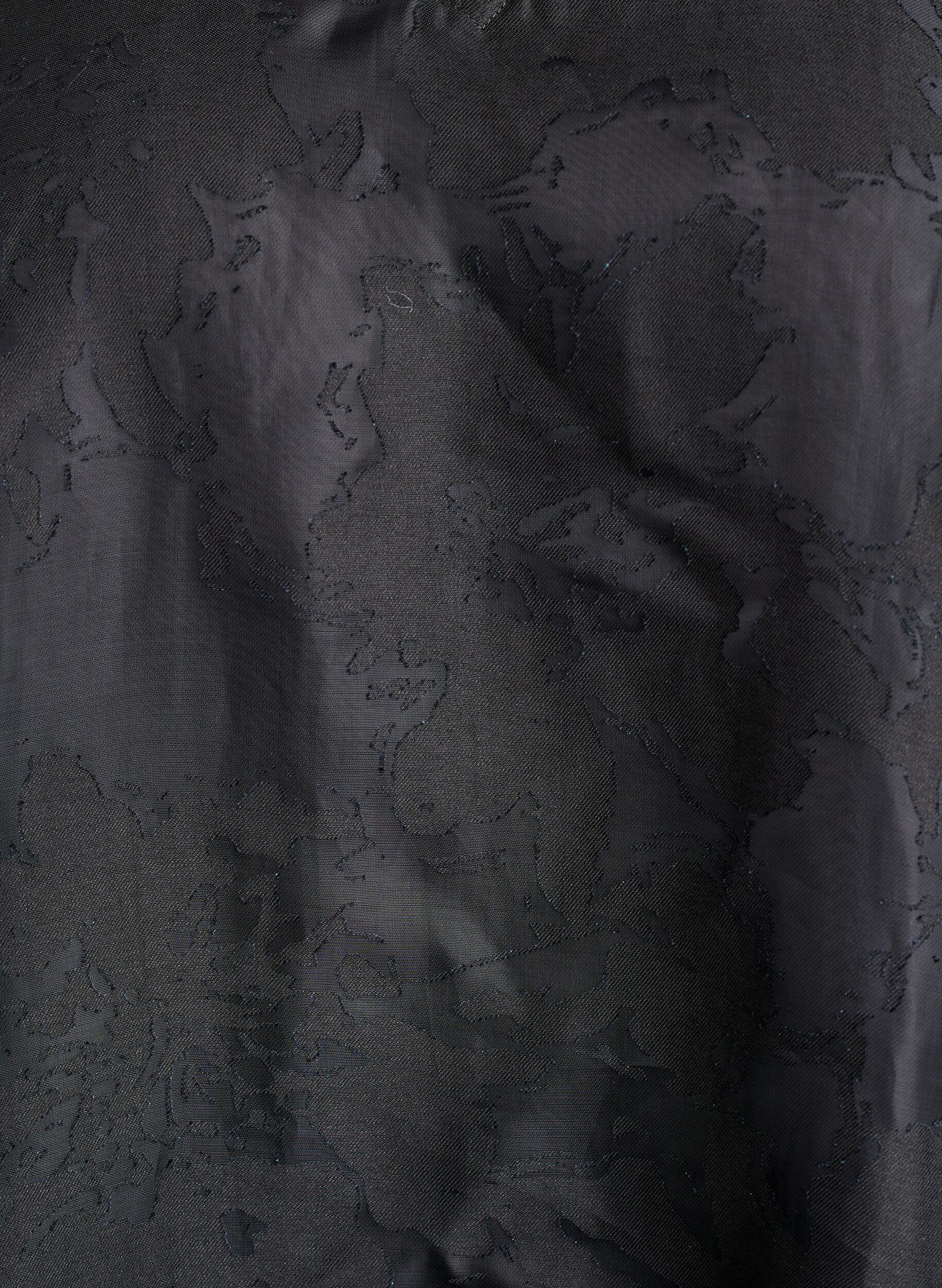 ZizziFeestelijke blouse in organza-look met ton-sur-ton patroon, Zwart, Packshot image number 2