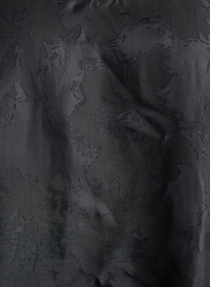 Feestelijke blouse in organza-look met ton-sur-ton patroon, Zwart, Packshot image number 2