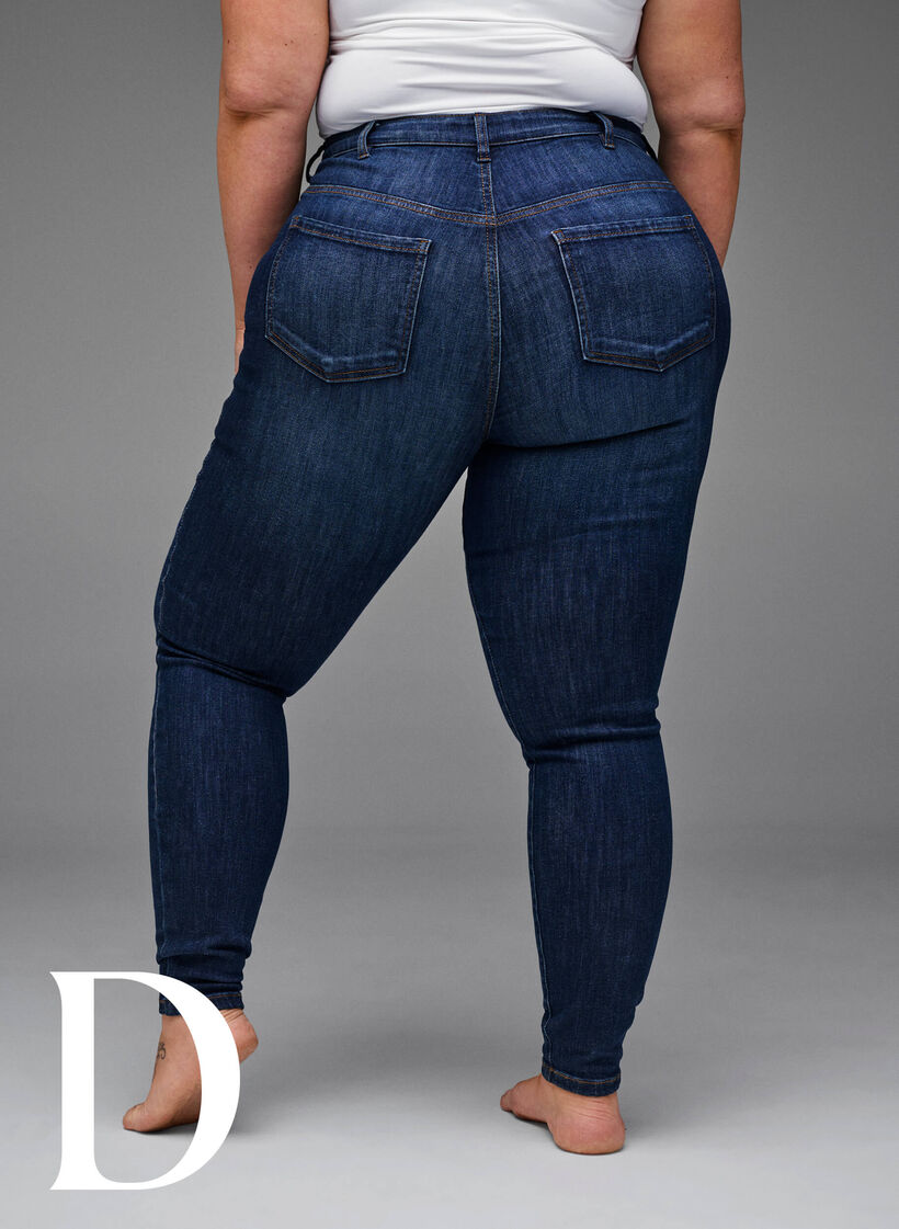 Super smalle jeans met hoge taille, Dark Blue, Model