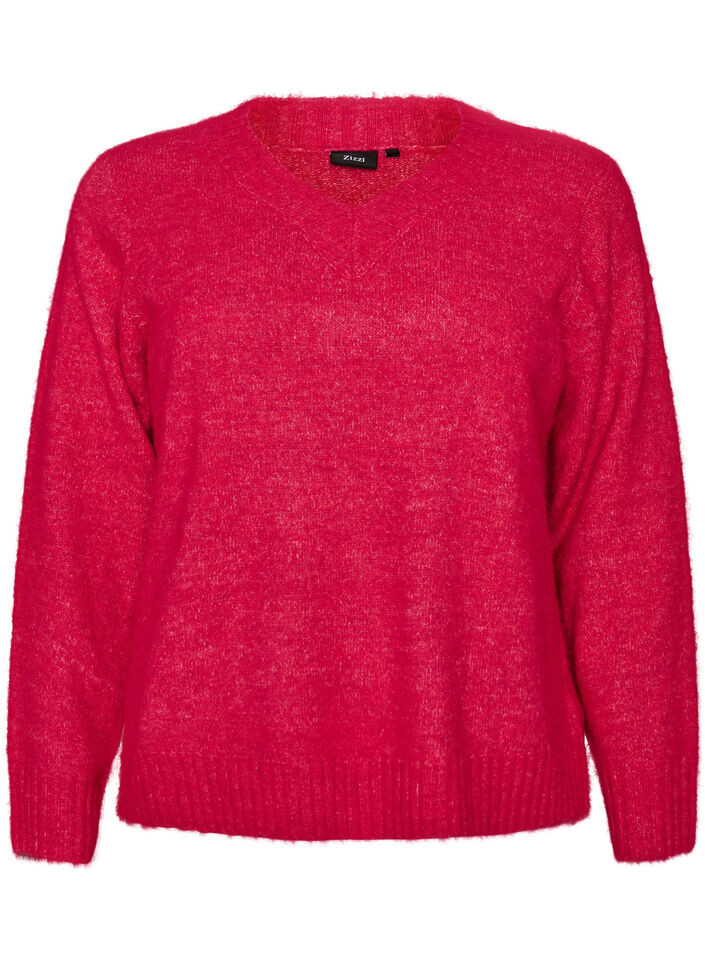 Jumper met V-hals, Roze, Packshot image number 0
