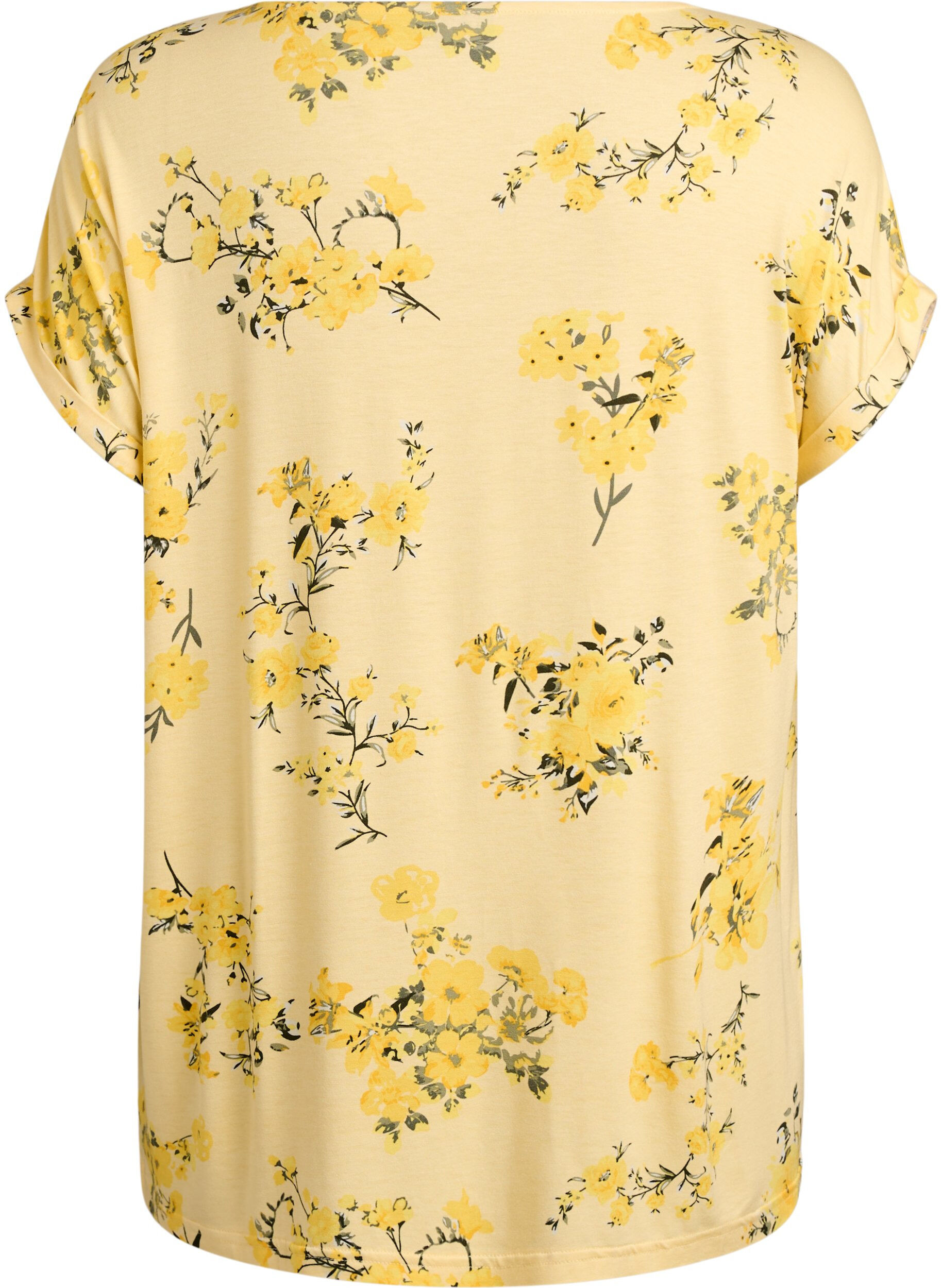 ZizziT-shirt met bloemenprint, Geel, Packshot image number 1