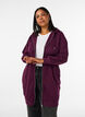 Lange hoodie met ritssluiting en zakken, Paars, Model image number 0