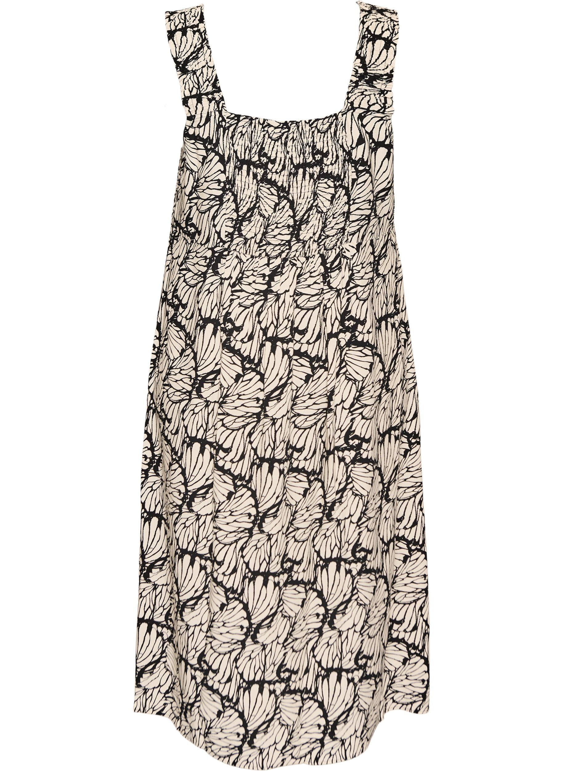 ZizziZomerjurk met brede bandjes, Zwart, Packshot image number 1