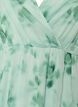 Lange chiffon jurk met bloemenprint en korte mouwen, Groen, Packshot image number 2