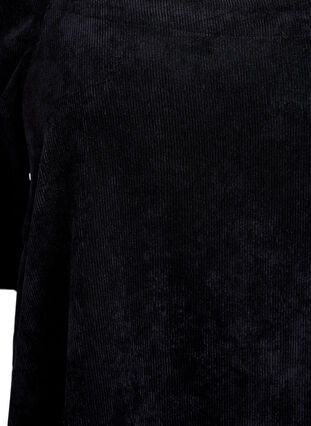 ZizziKorte corduroy jurk met vierkante halslijn, Black, Packshot image number 2