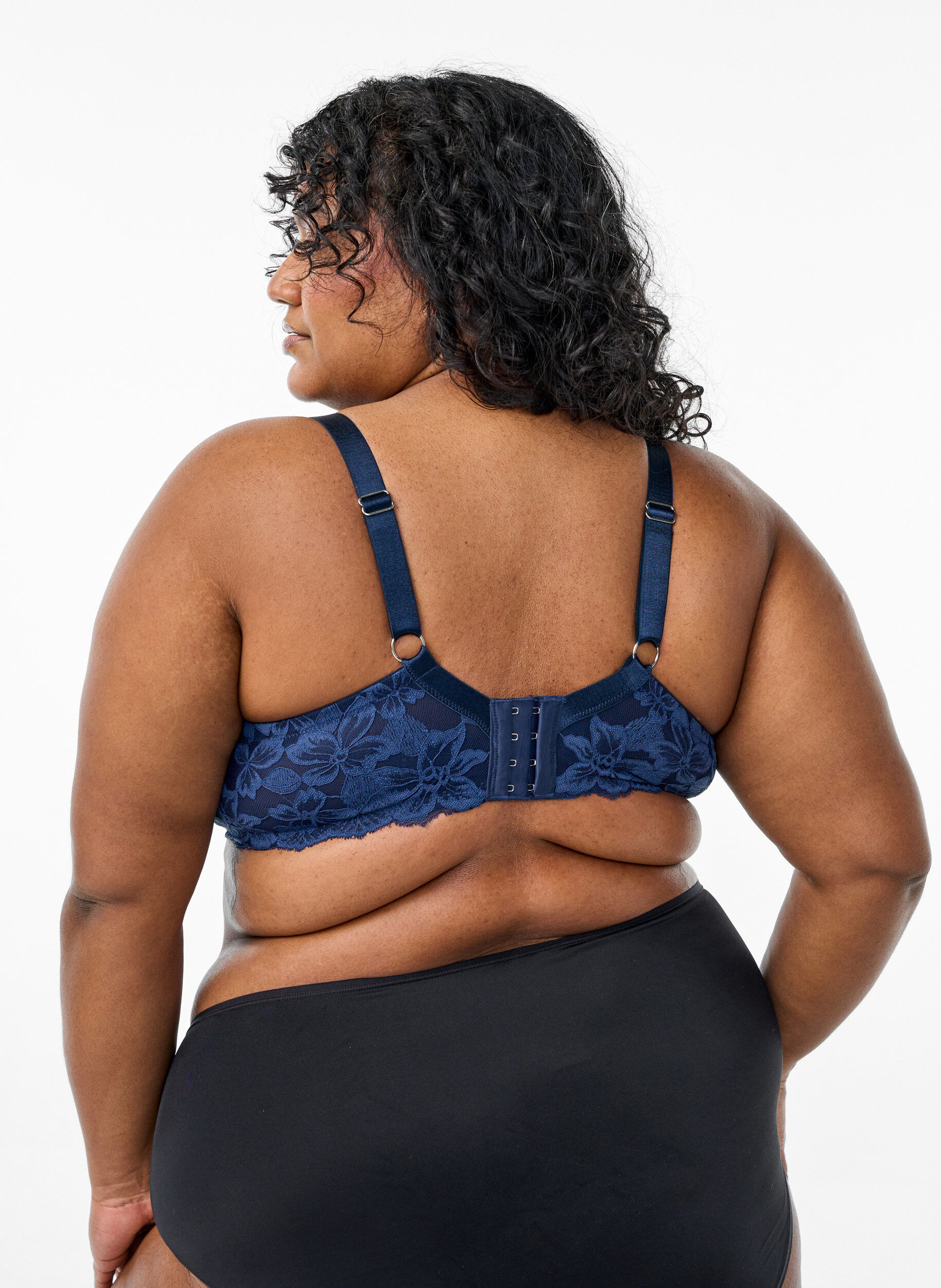 ZizziKanten bh met voorgevormde cups, Blauw, Model image number 2