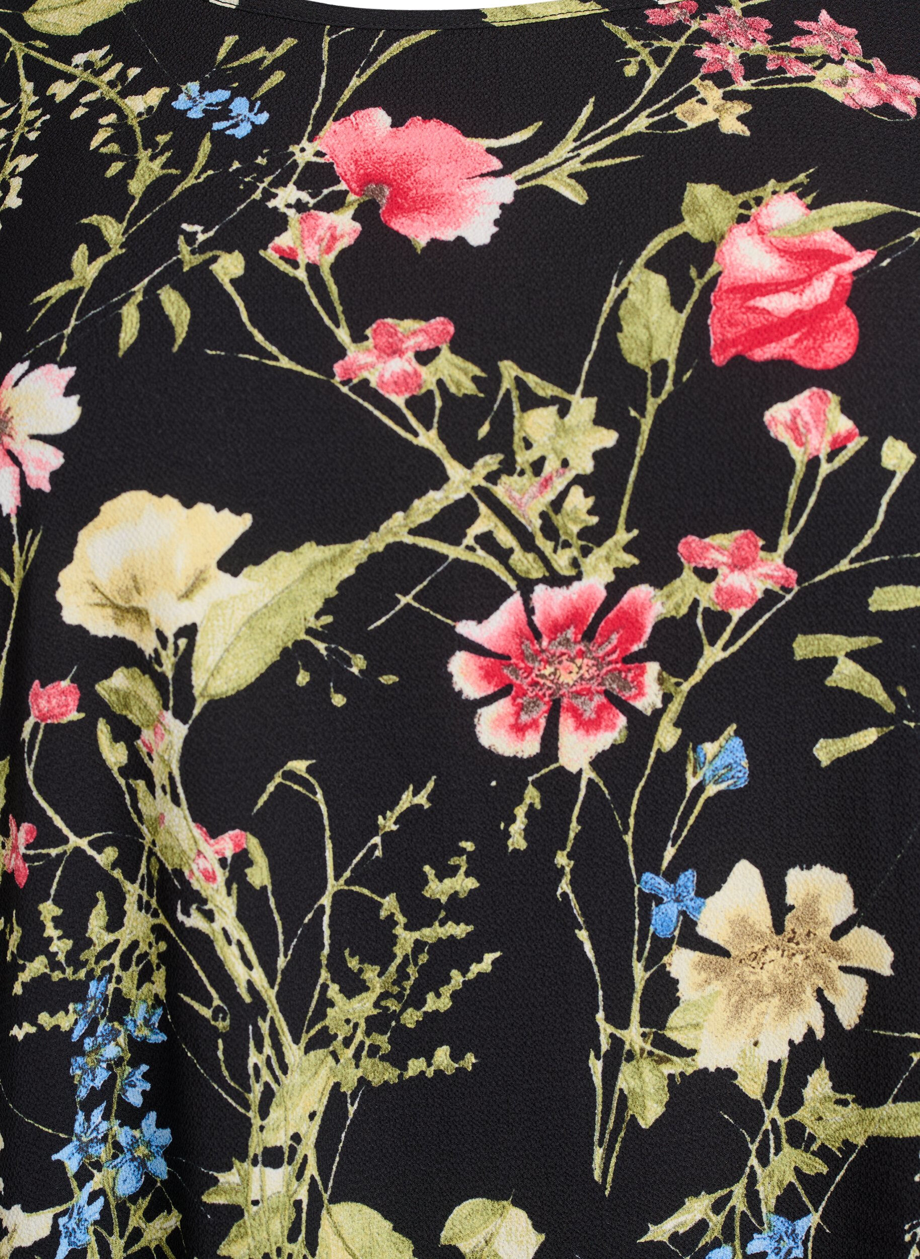 ZizziJurk met print en korte mouwen, Zwart, Packshot image number 2