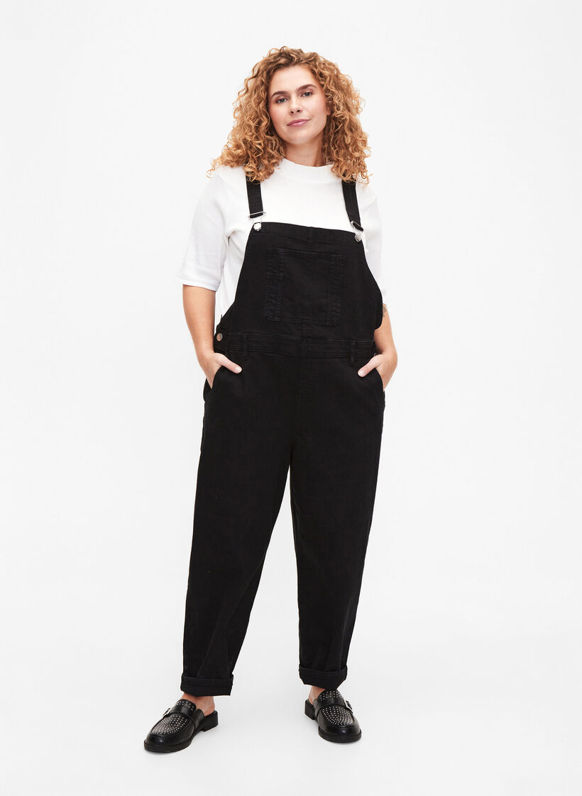 Denim overalls, Black, Model