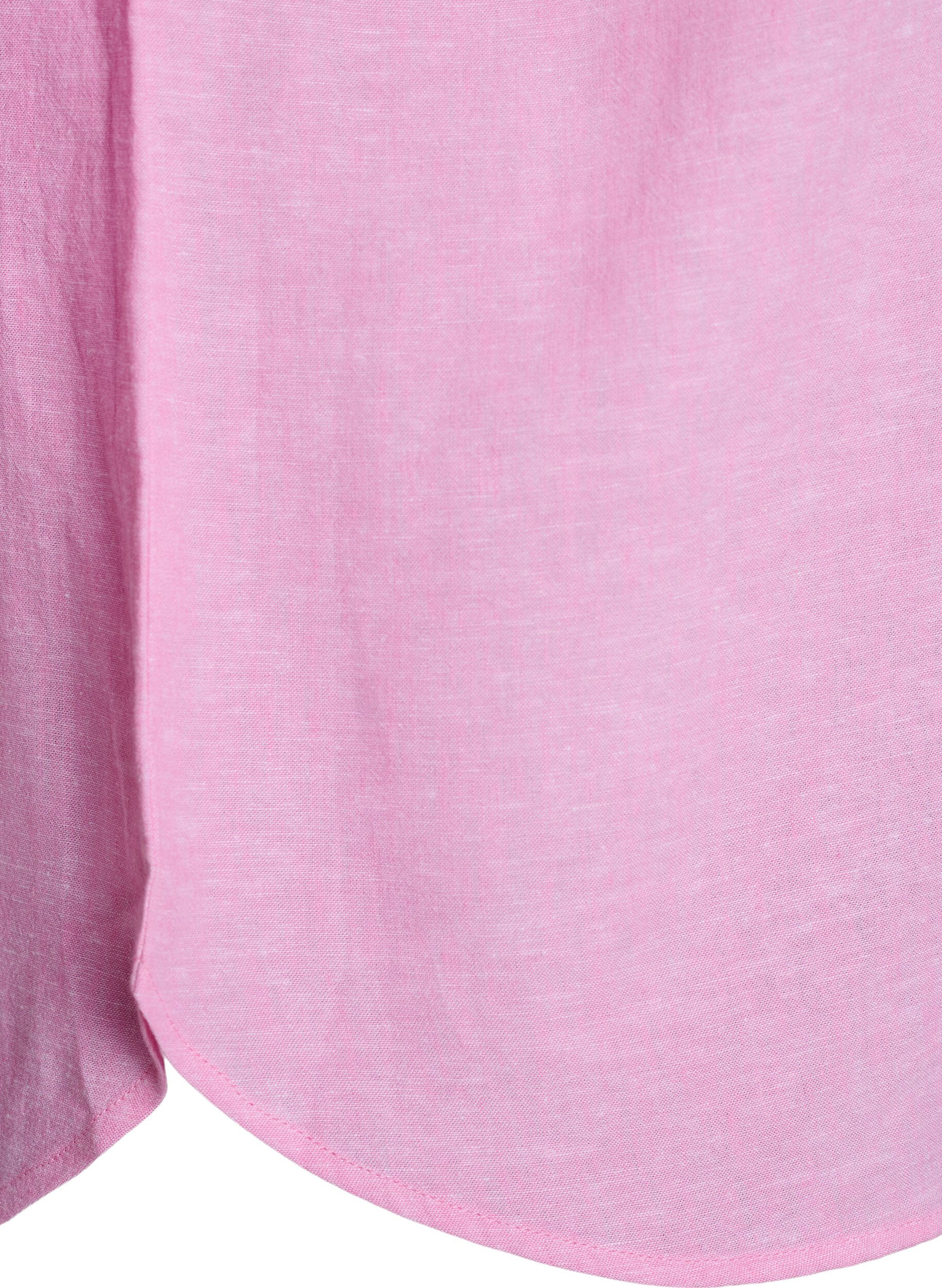 ZizziLinnen en viscose shirt met 3/4 mouwen, Roze, Packshot image number 3