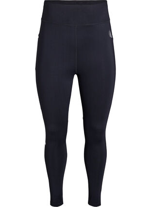 ZizziRunning tights met lichte compressie en zijzakken, Zwart, Packshot image number 0