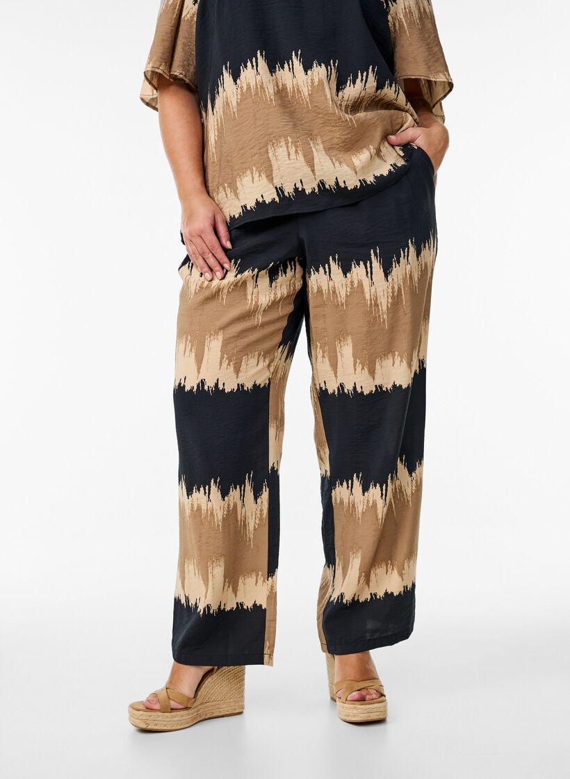 Losse broek met grafische print, Color Fade AOP, Model