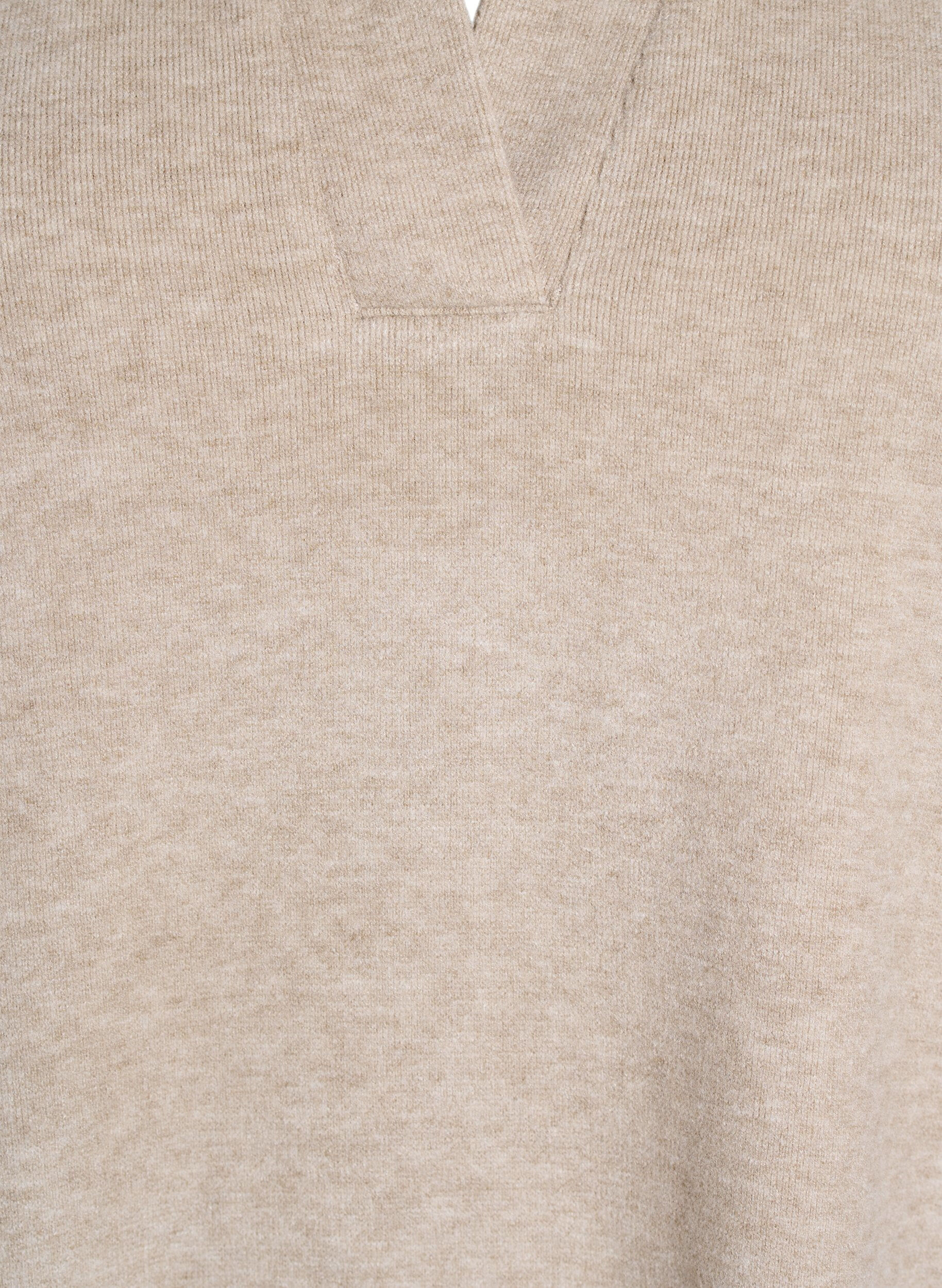 ZizziJerseyblouse met kraag en korte mouwen, Bruin, Packshot image number 2