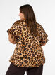 Blouse met luipaardprint en ruches, Bruin, Model image number 2