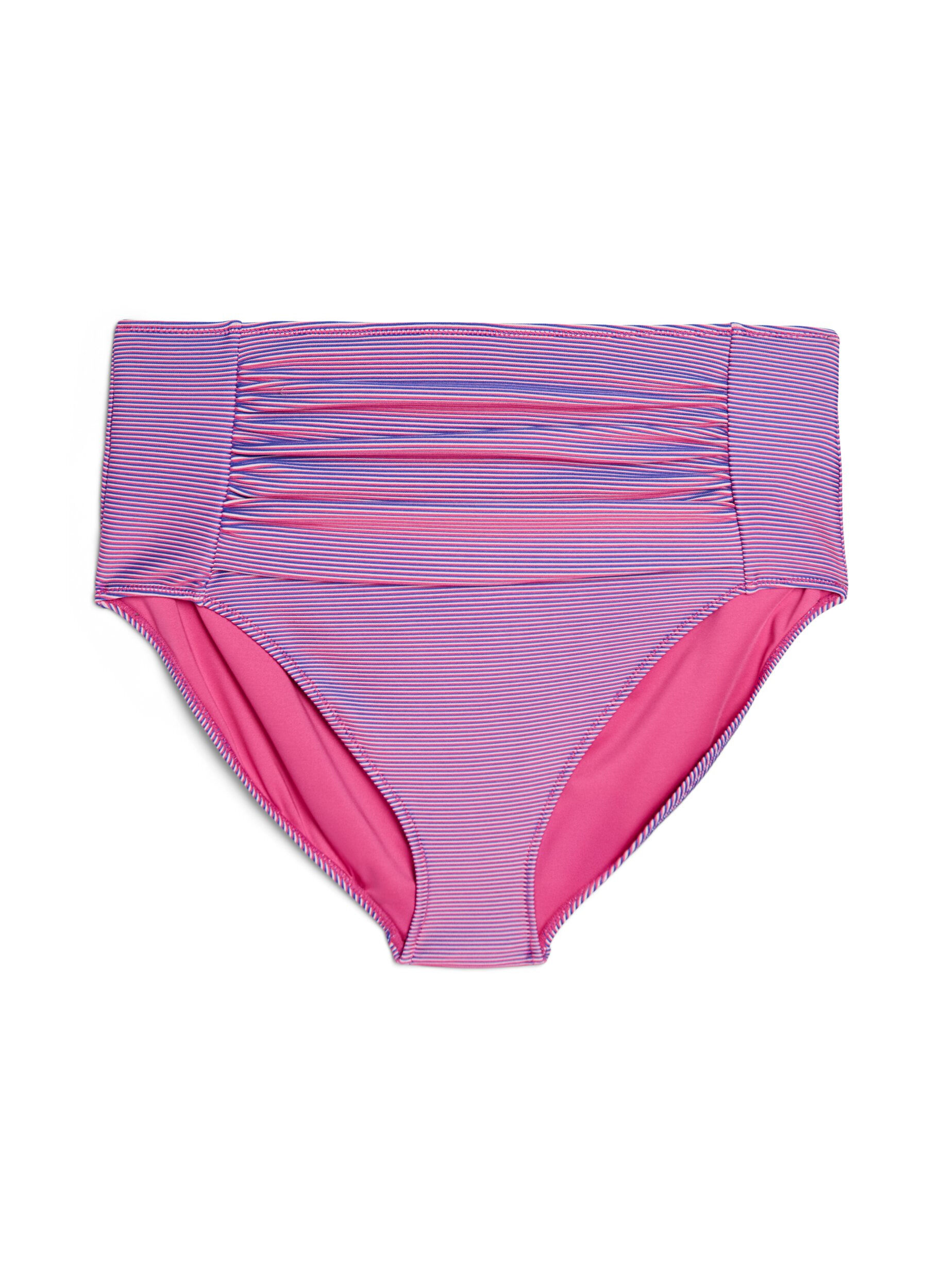 High waist bikinibroekje met een gestreepte structuur