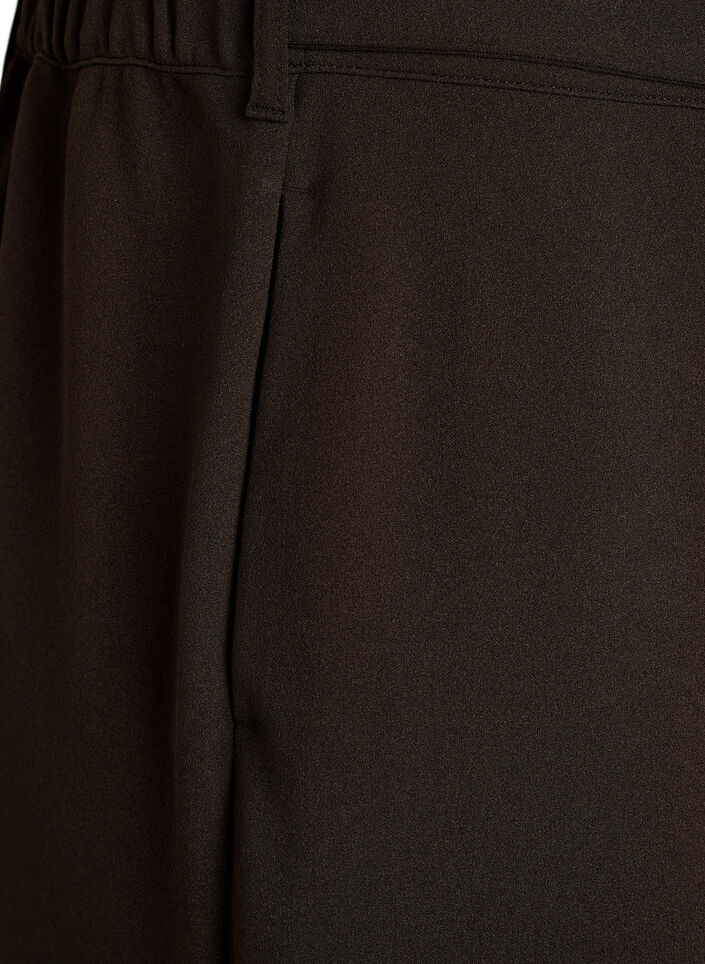 High-waisted broek met riemdetail en gouden gesp, Bruin, Packshot image number 3