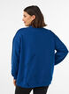 Sweatshirt met hoge hals en sportief motief op de voorkant, Blauw, Model image number 2