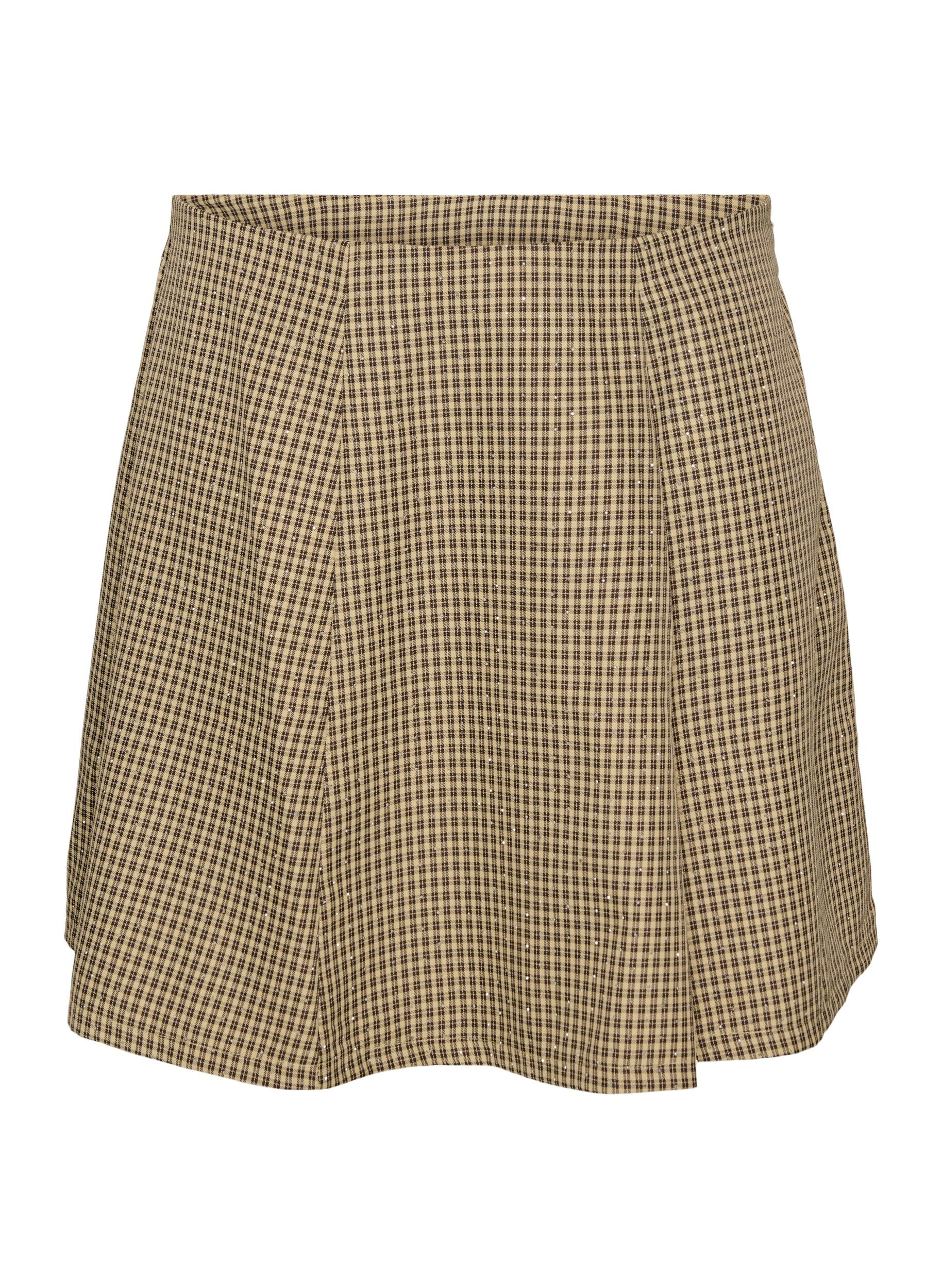 Rok met een mini-ruitpatroon en rhinestones