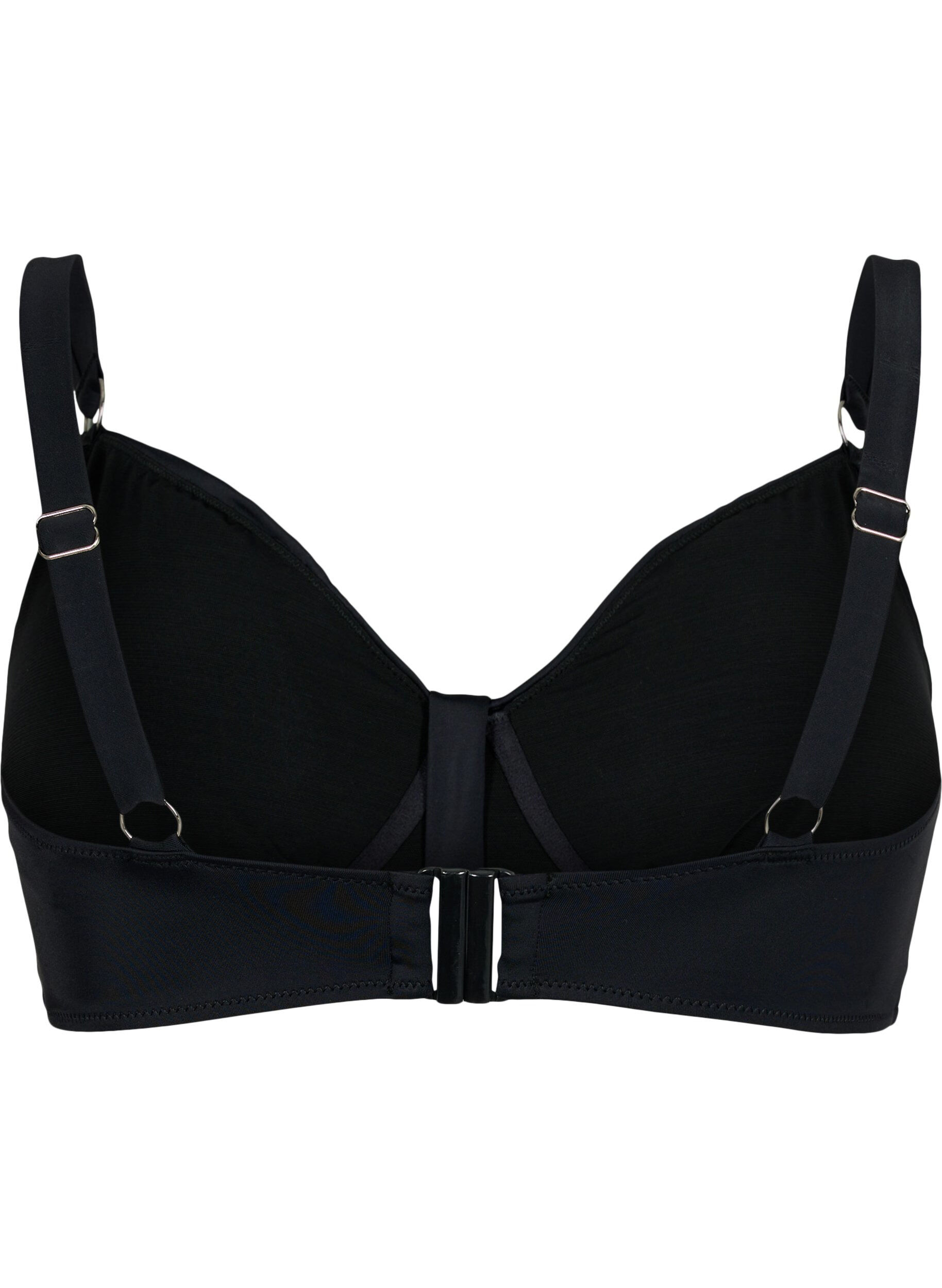 ZizziBikini-bh met beugel en drapering, Zwart, Packshot image number 1