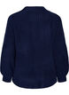 Geribde trui met pofmouwen en knopen, Blauw, Packshot image number 1