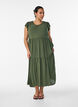 Midi jurk van viscose met ruches mouwen, Groen, Model image number 0