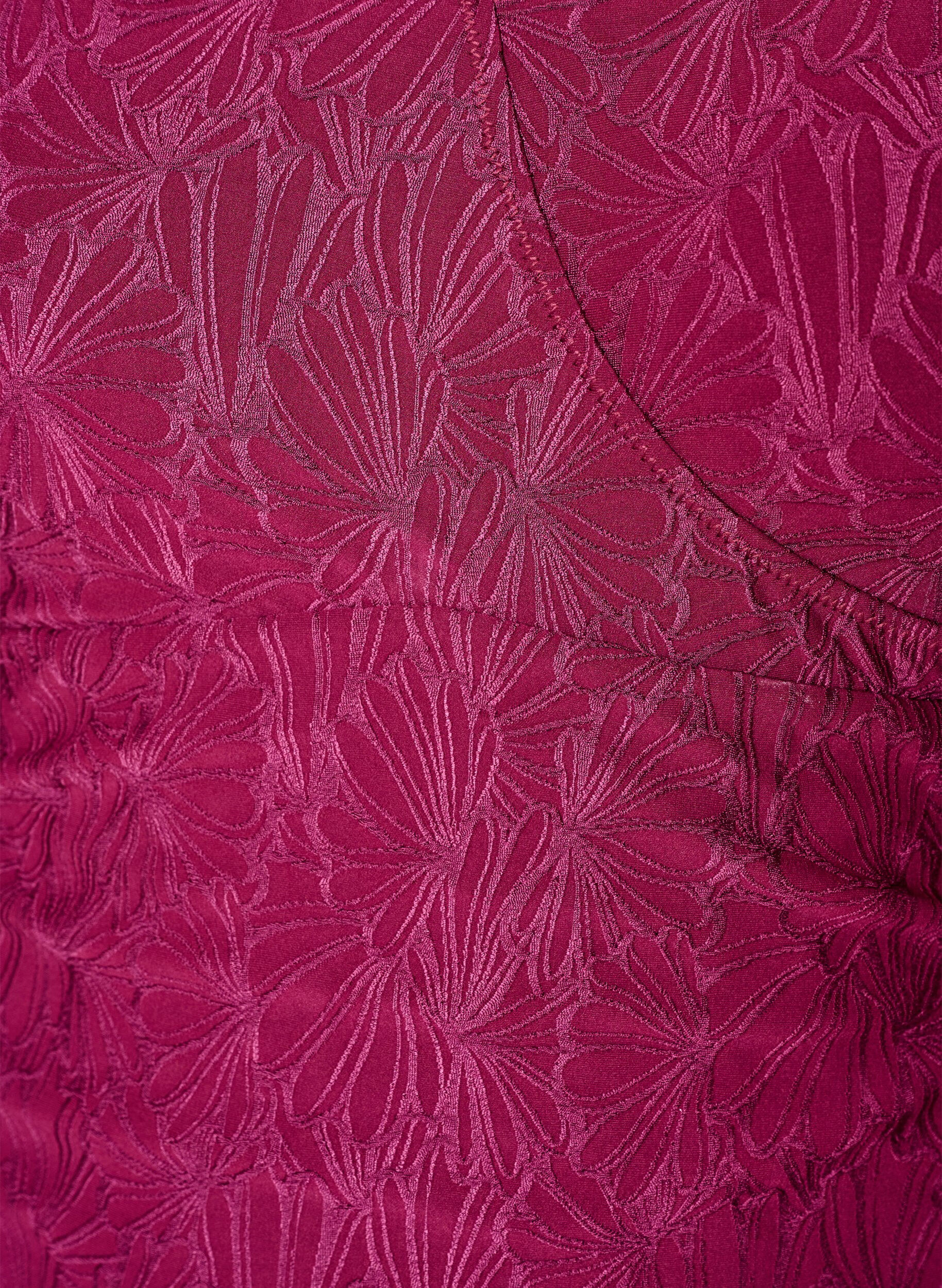 Zizzi Maillot de bain avec d&eacute;tail crois&eacute; et texture florale ton sur ton, Bordeaux, Packshot image number 2