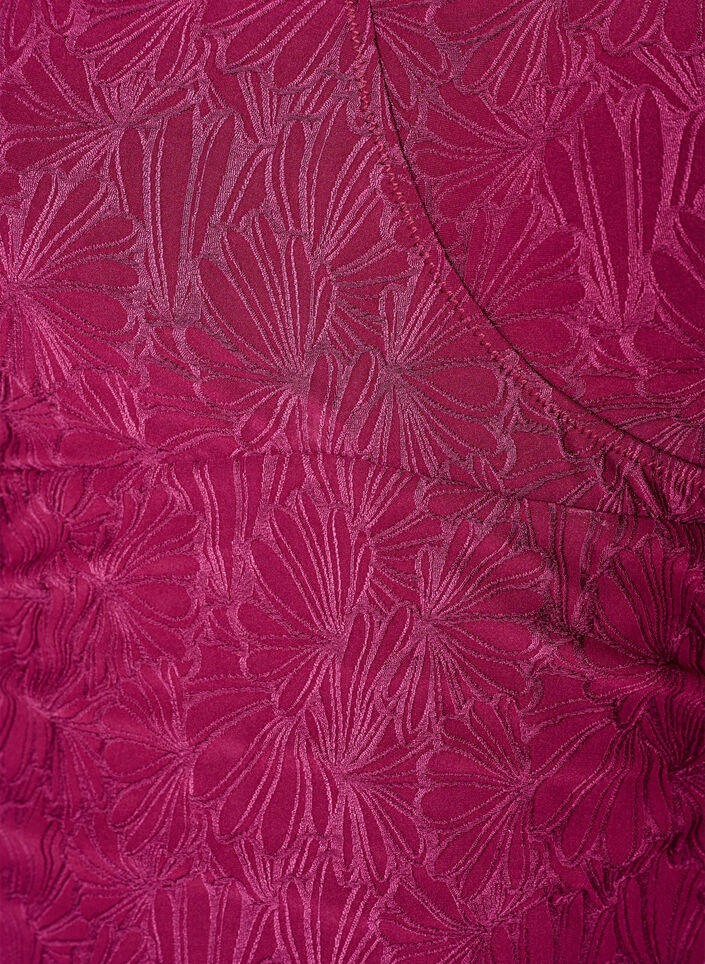 Maillot de bain avec d&eacute;tail crois&eacute; et texture florale ton sur ton, Bordeaux, Packshot image number 2