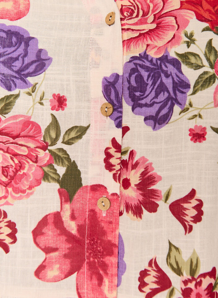 Katoenen midi jurk met bloemenprint, Rood, Packshot image number 2