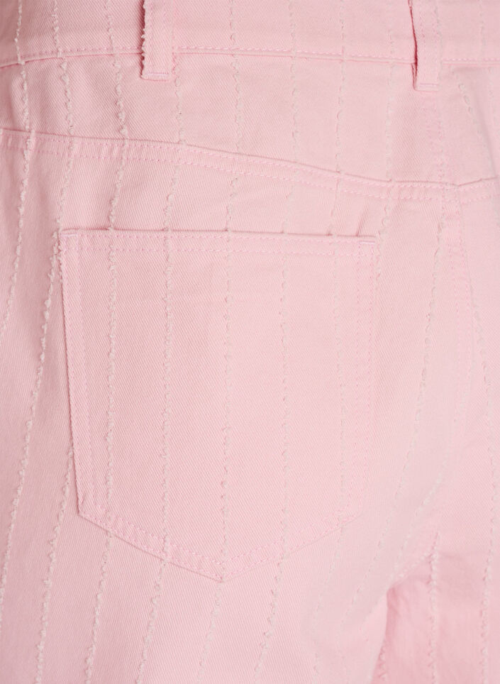 Myra jeans in gekleurd denim met wide fit en een gestructureerd patroon, Rood, Packshot