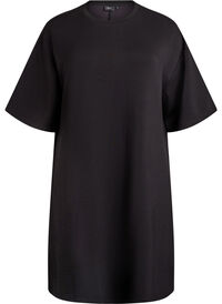 T-shirtjurk van jersey met zijsplitten, Zwart T-shirtjurk van jersey met zijsplitten