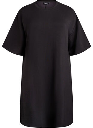 ZizziT-shirtjurk van jersey met zijsplitten, Zwart, Packshot image number 0