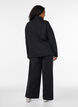 Sweatpants met hoge taille en wijde pijpen, Zwart, Model image number 1