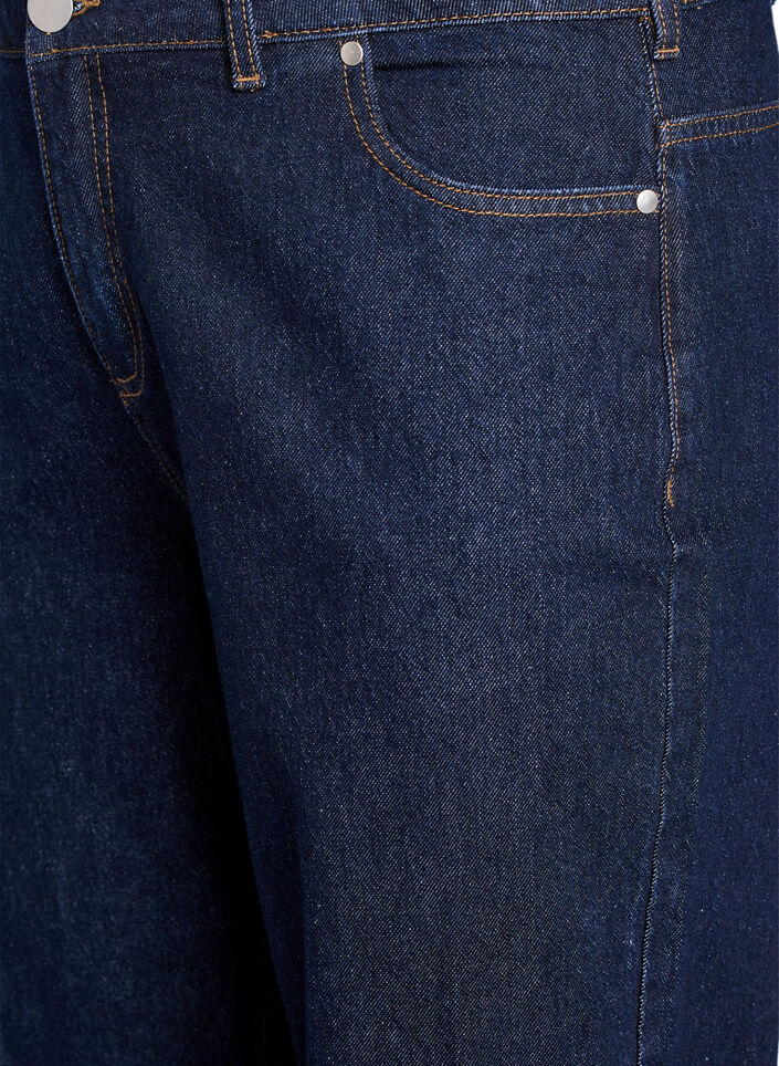 Straight-fit jeans met wijde pijpen en omslagen, Blauw, Packshot image number 2