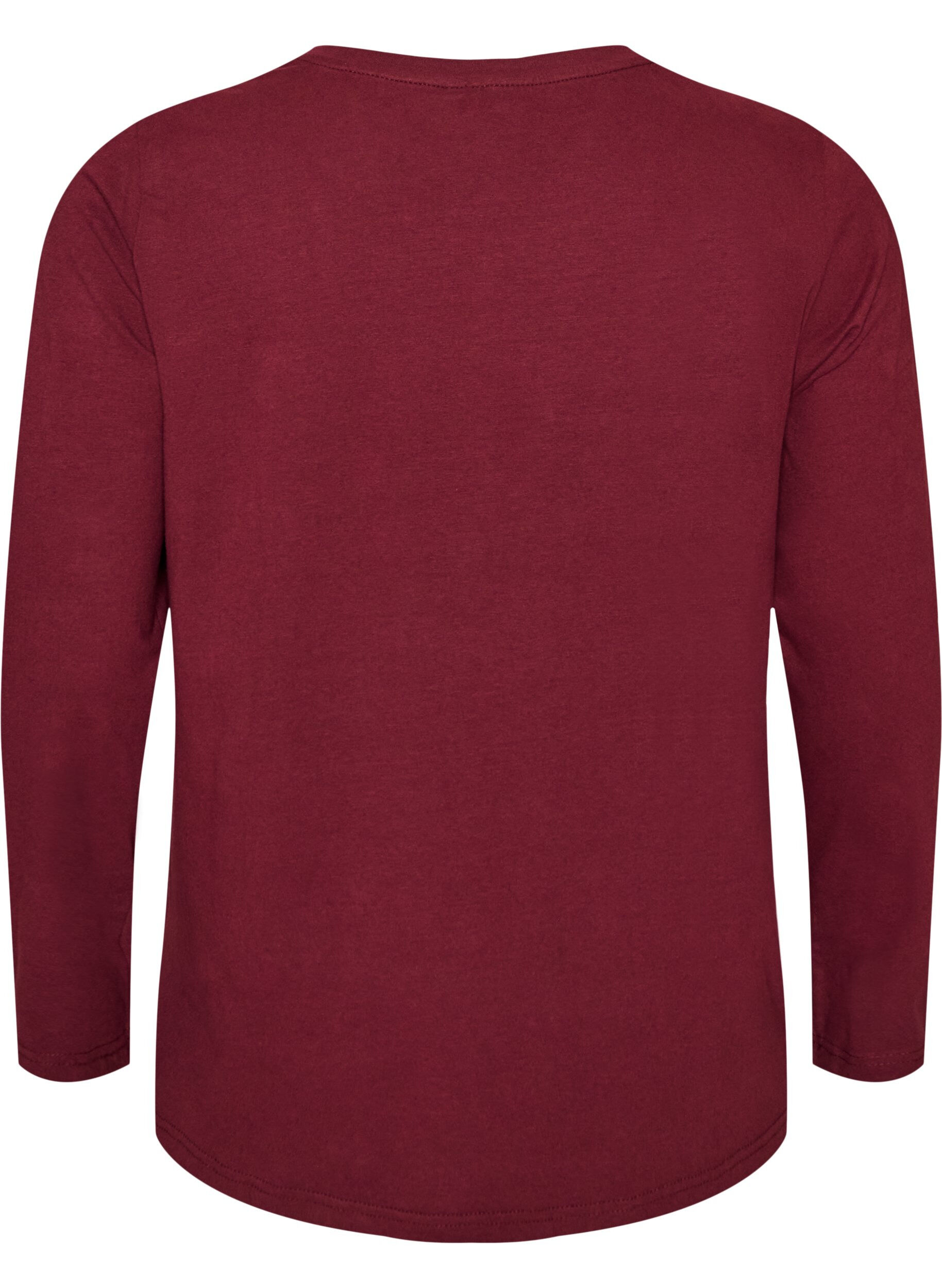 ZizziBasic jerseyblouse met lange mouwen, Rood, Packshot image number 1