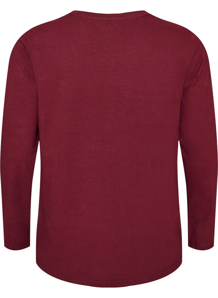 Basic jerseyblouse met lange mouwen, Rood, Packshot image number 1