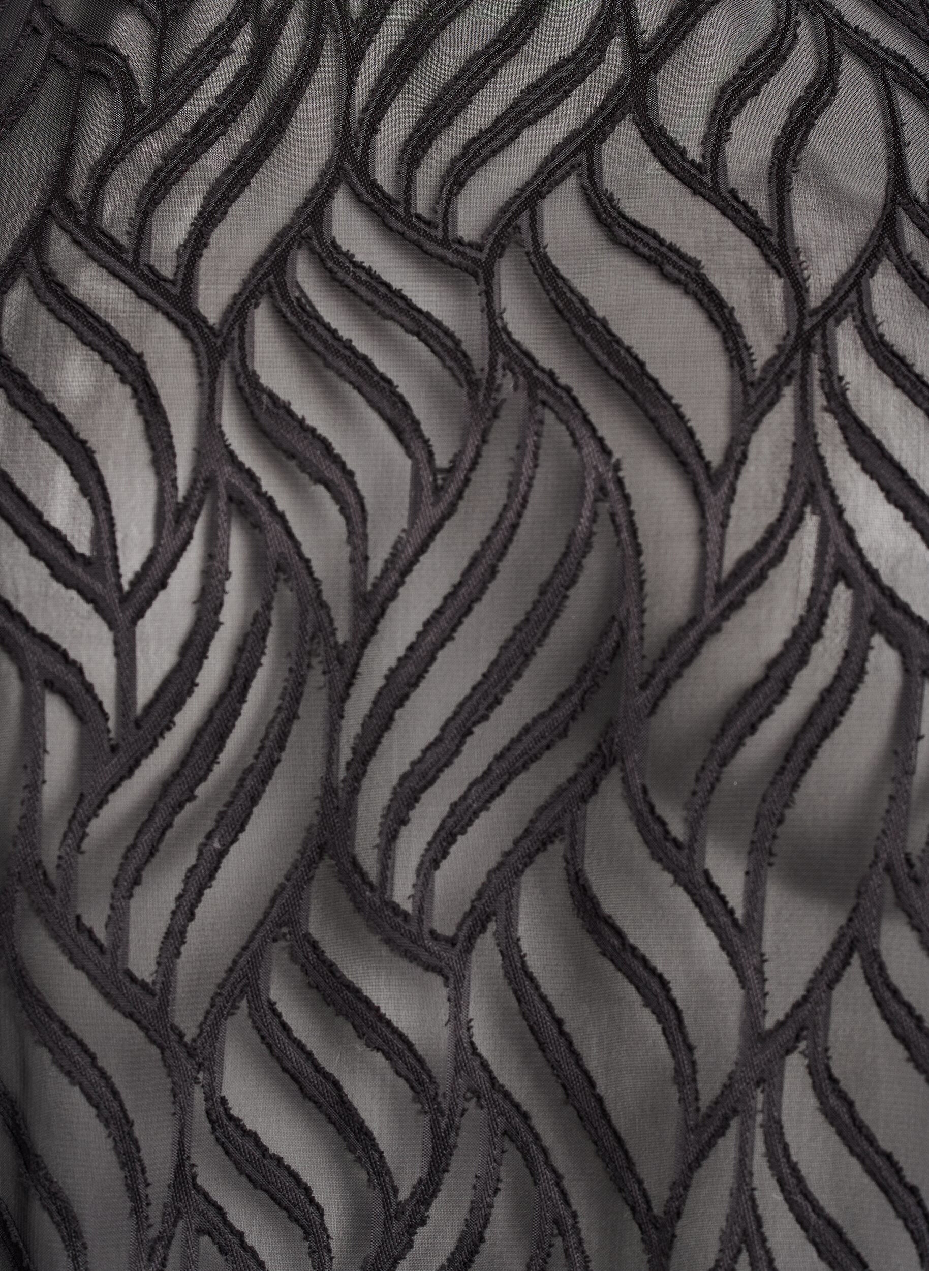 ZizziChiffon blouse met een textuurpatroon, Zwart, Packshot image number 2