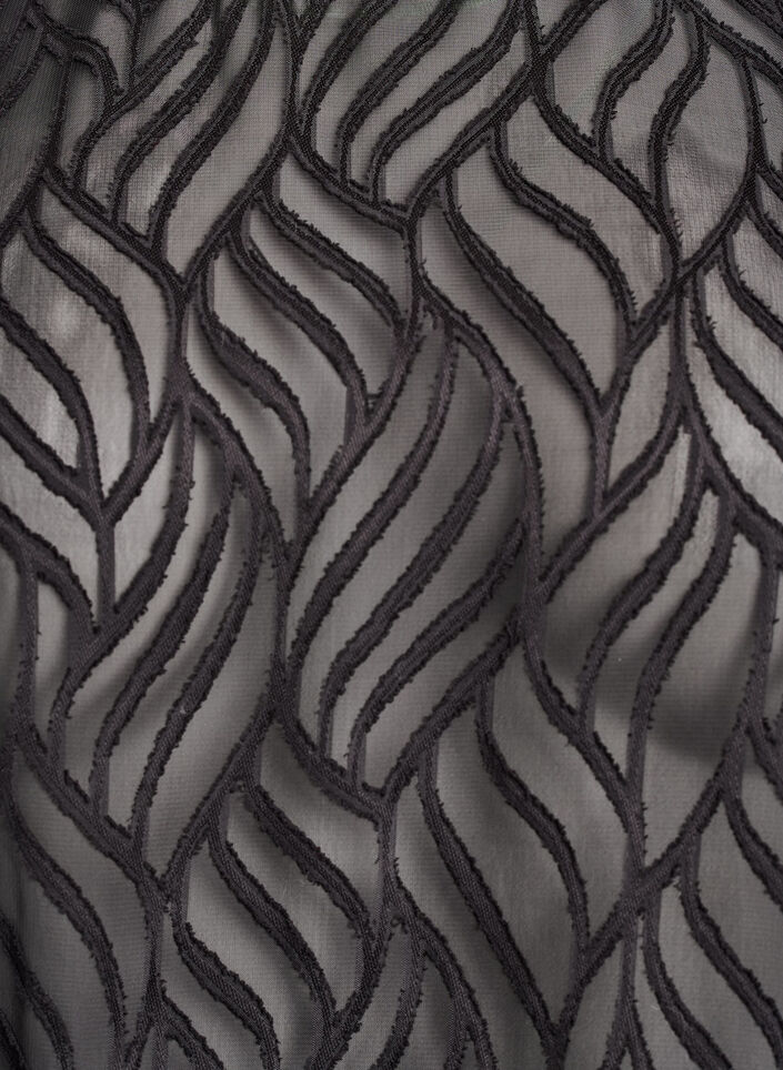 Chiffon blouse met een textuurpatroon, Zwart, Packshot image number 2