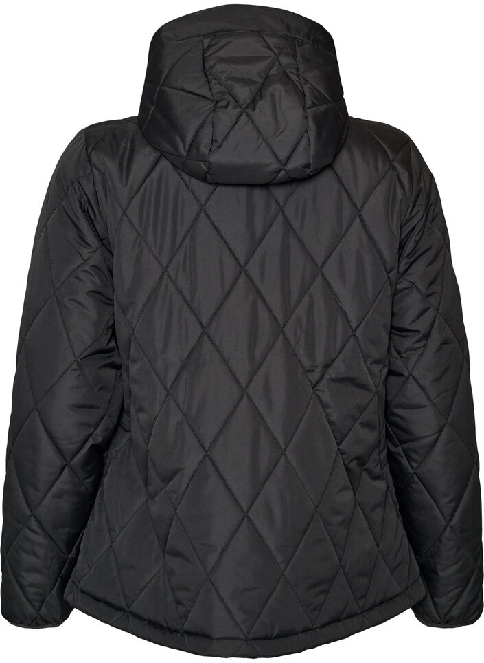 Licht gewatteerd jack met diamant-quilt, Zwart, Packshot image number 1