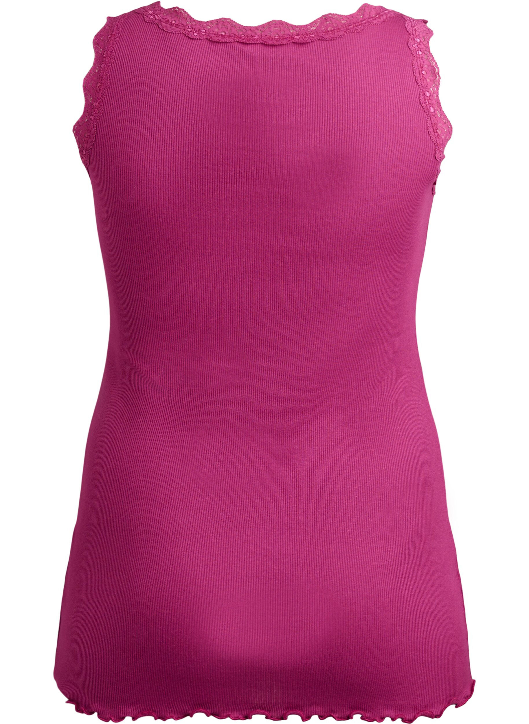 ZizziTop met kanten afwerking, Rood, Packshot image number 1