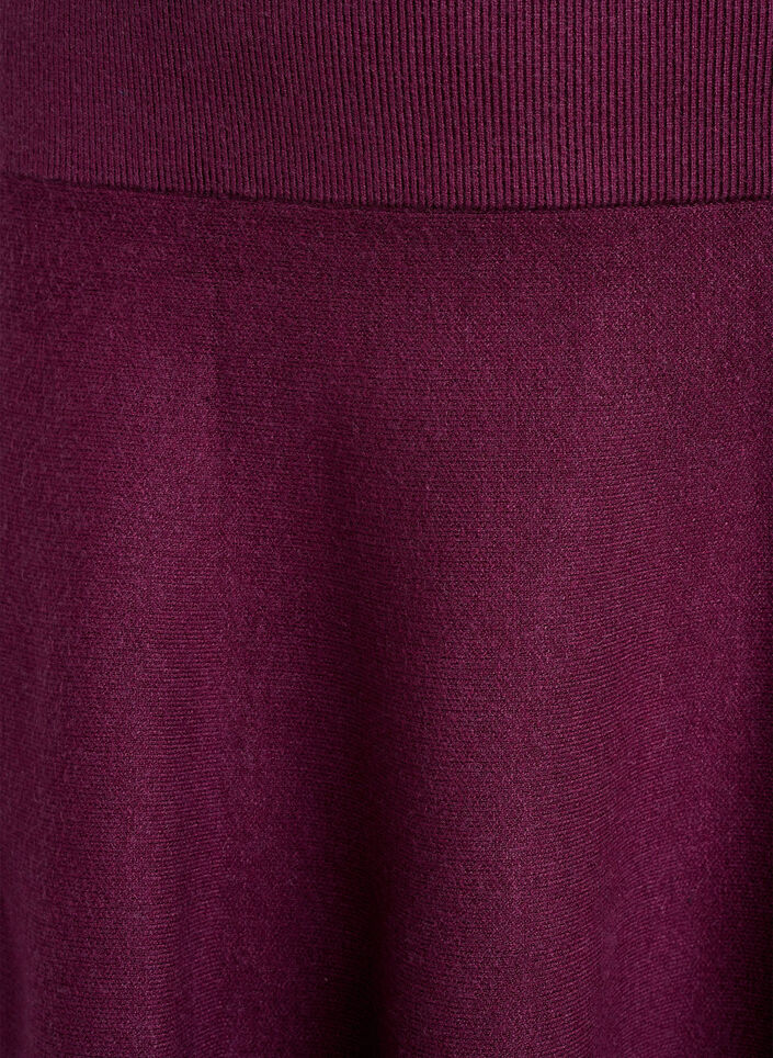 Korte gebreide A-lijn rok, Donker Bordeaux, Packshot image number 2