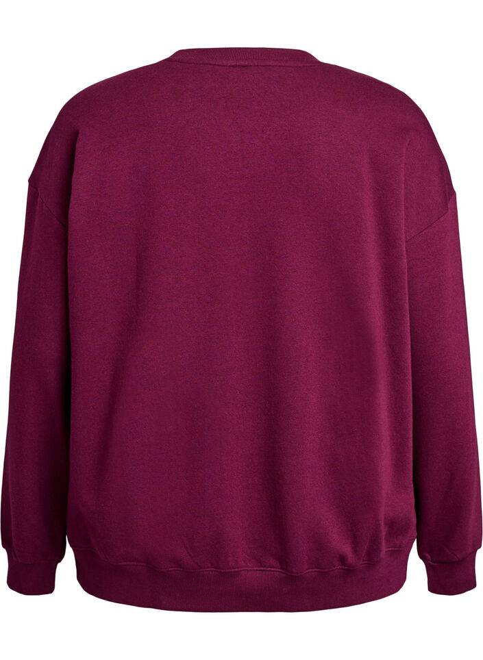 Sweatshirt met motief, Donker Bordeaux, Packshot image number 1
