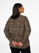 Blouse met lange mouwen, print en V-hals, Bruin, Model image number 2