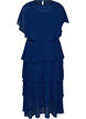 Maxi jurk met ruches en afneembare cape, Blauw, Packshot image number 0