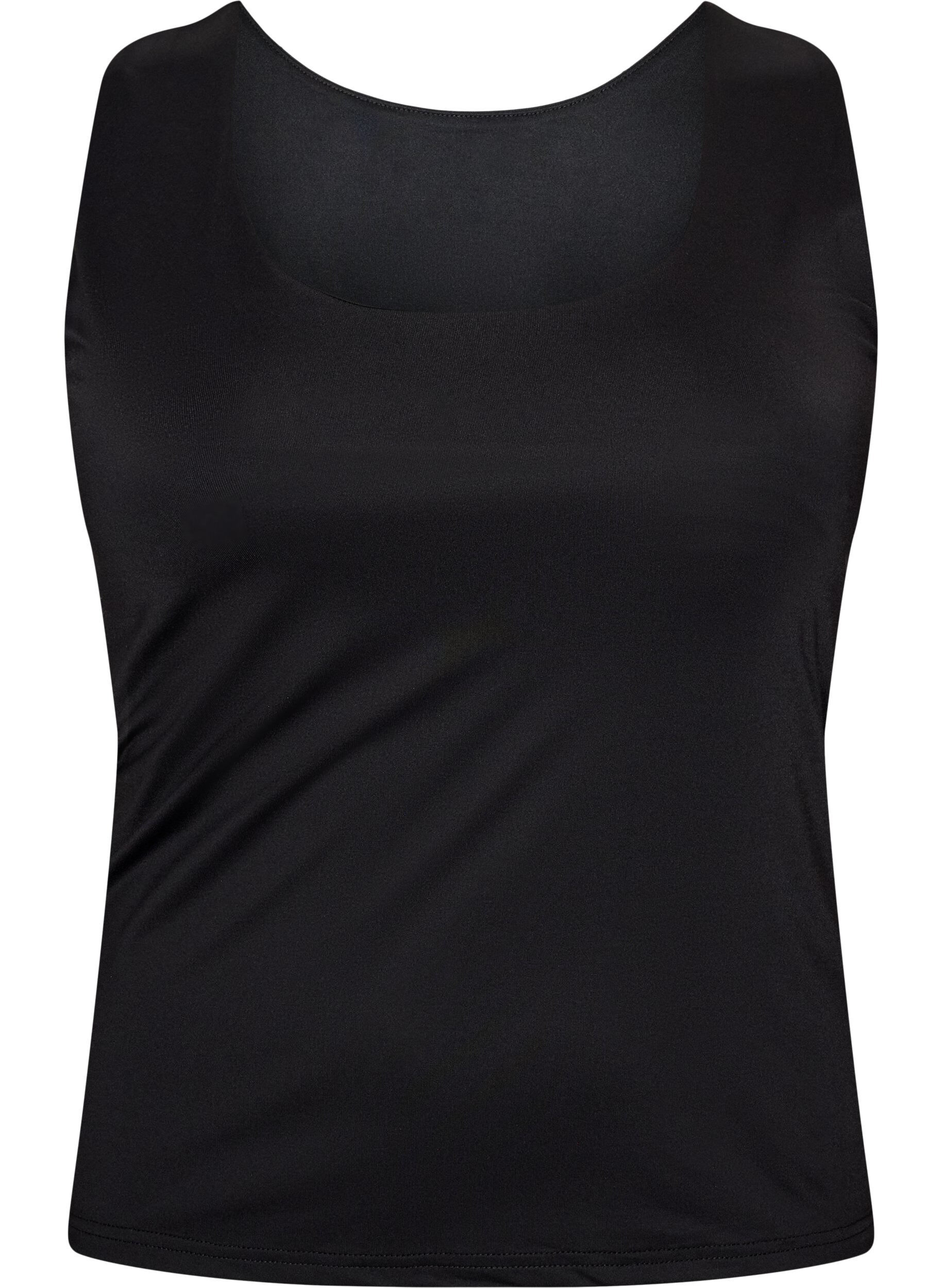 Strakzittende basic top met omkeerbare functie