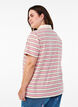 Gestreepte poloshirt met korte mouwen, Roze, Model image number 2