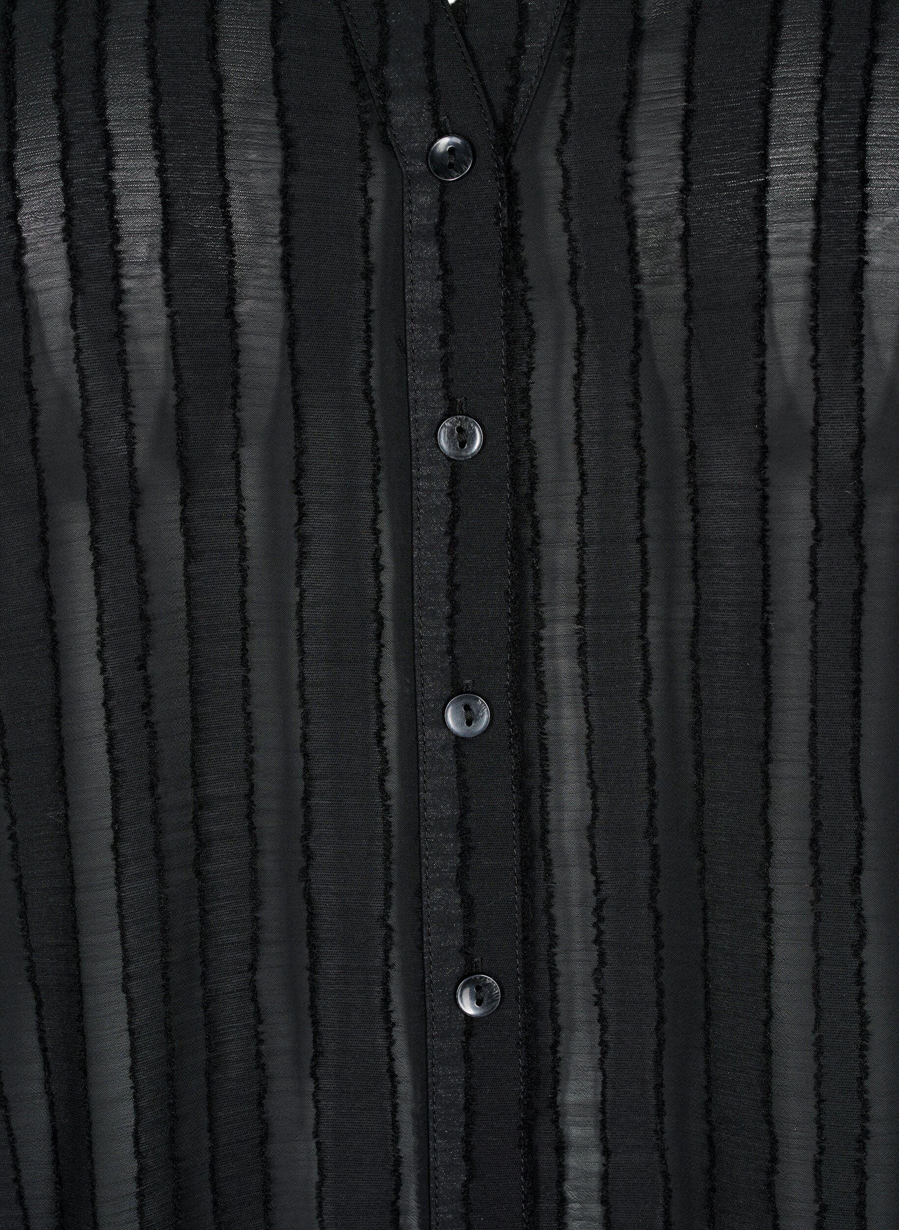 ZizziGestreepte blouse met transparante strepen, Zwart, Packshot image number 2